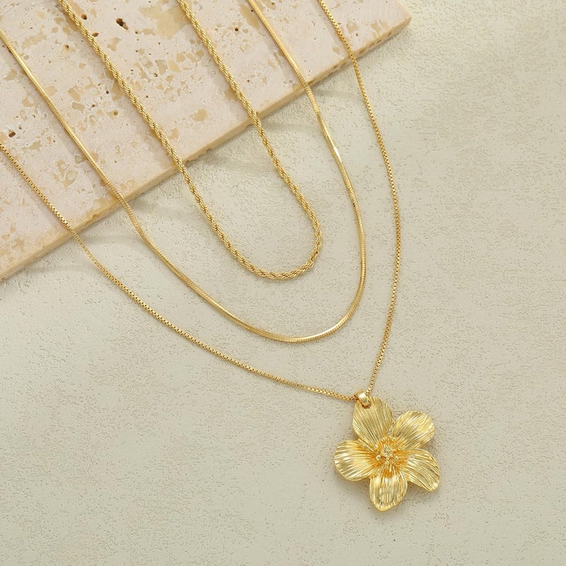 Dodder Store Gold Layered Necklaces for Women, 14K Gold Plated Dainty Gold Chain Choker Necklace Stack, Herringbone Gold Necklaces Set - Image 5
